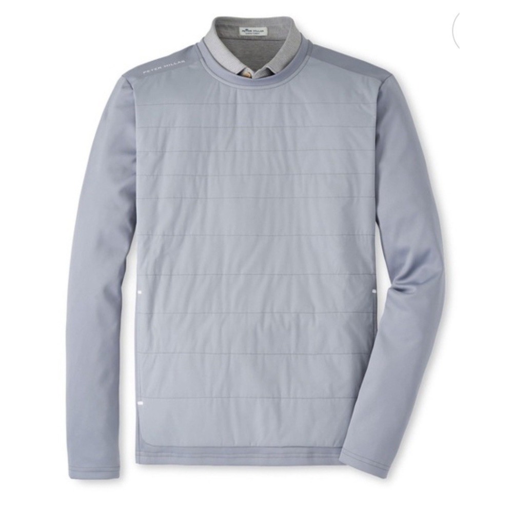 NWT Peter Millar Bond Elite Crewneck Golf Pullover Gale Gray Men's XL
